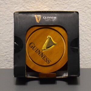 New Guinness Wooden Drink Coasters with Holder - pack of 4 coasters